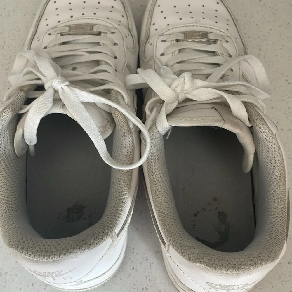 Size 8 white Nike Air Force ones low top